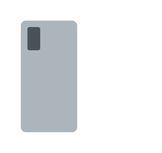 Animation showing how to hold the back of an Android phone near an NFC tag to recognize it